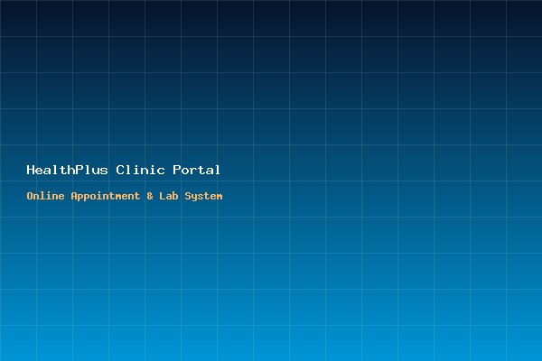 HealthPlus Diagnostic Clinic Portal
